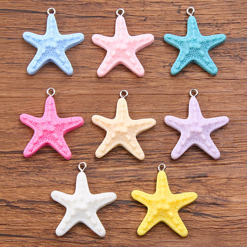 Phone Accessories Jewelry - 10Pcs Dopamine Color Starfish Resin Charms