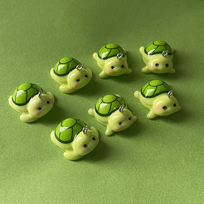 Phone Accessories Jewelry - 10pcs Funny Green Turtle Resin Charms