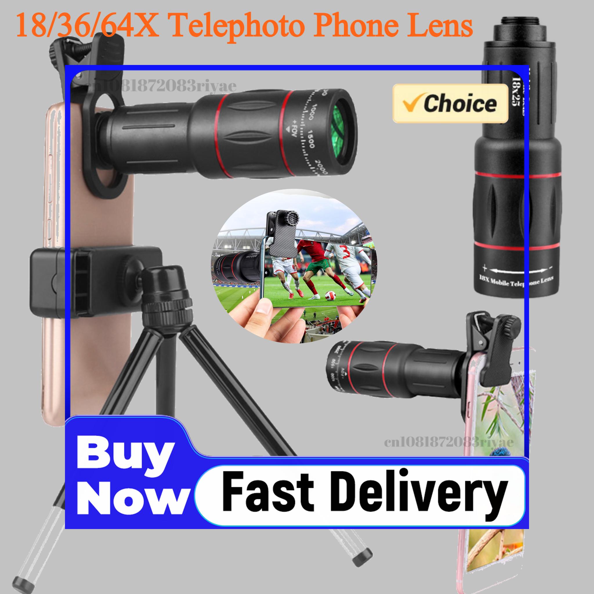 18/36/64X Telephoto Phone Lens - đánh giá và giá Lens Camera Clip