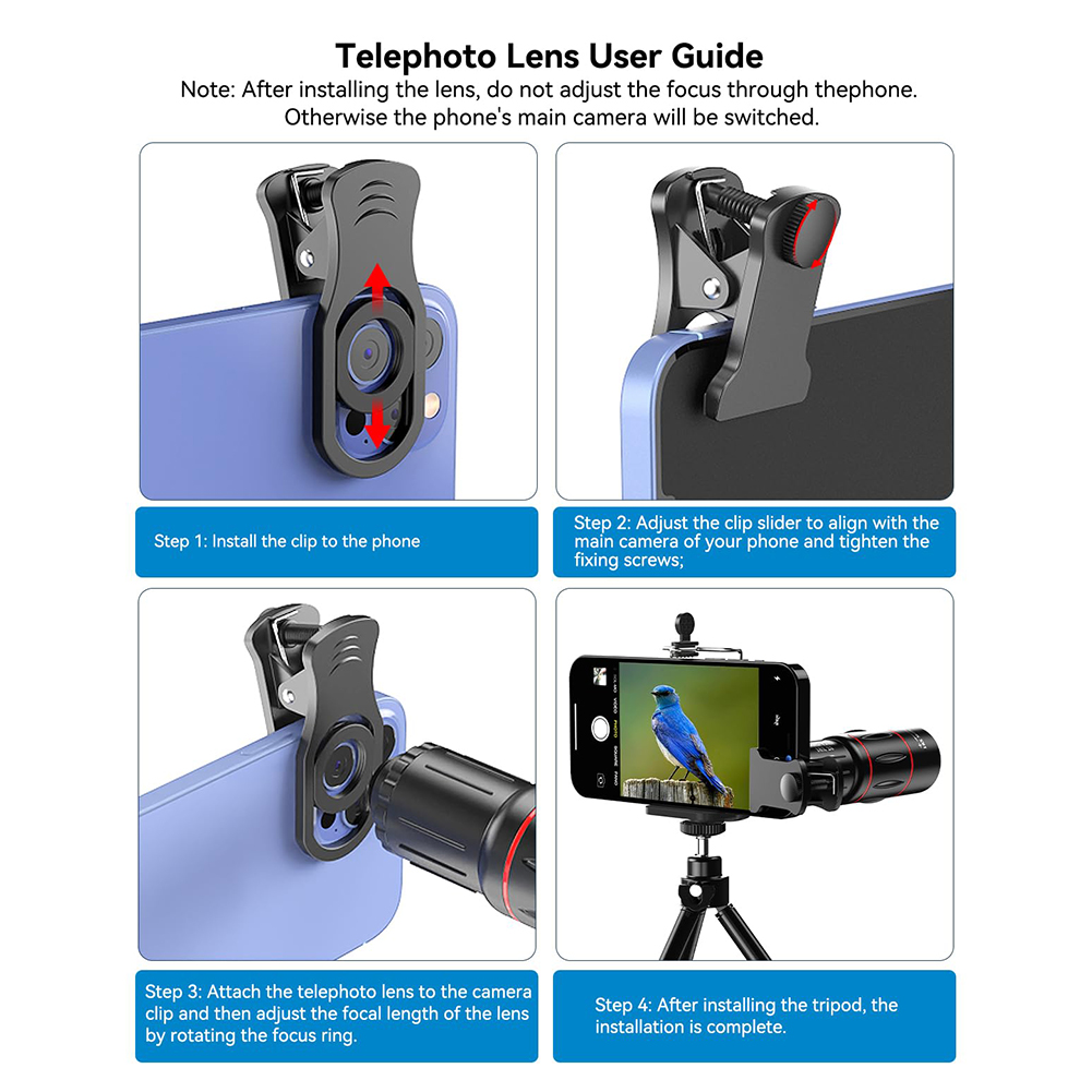 18/36/64X Telephoto Phone Lens - đánh giá và giá Lens Camera Clip