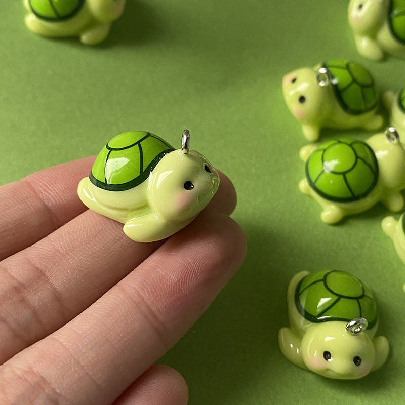 10pcs Funny Green Turtle Resin - đánh giá và giá Phone Accessories Jewelry