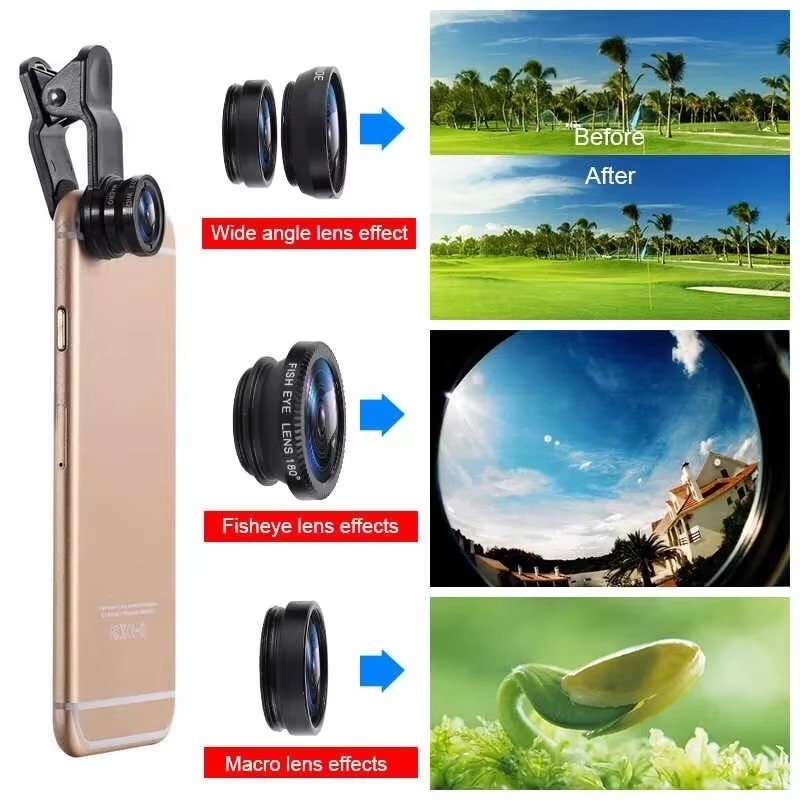 3 In 1 Fisheye Phone Lens 0.67 - đánh giá và giá Lens Camera Clip